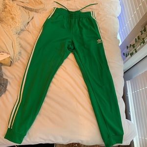 Adidas green joggers